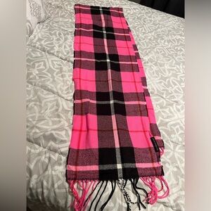 Pink Victoria secret scarf Pink and black plaid